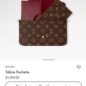 Louis Vuitton Félicie Pochette in Brown and Red